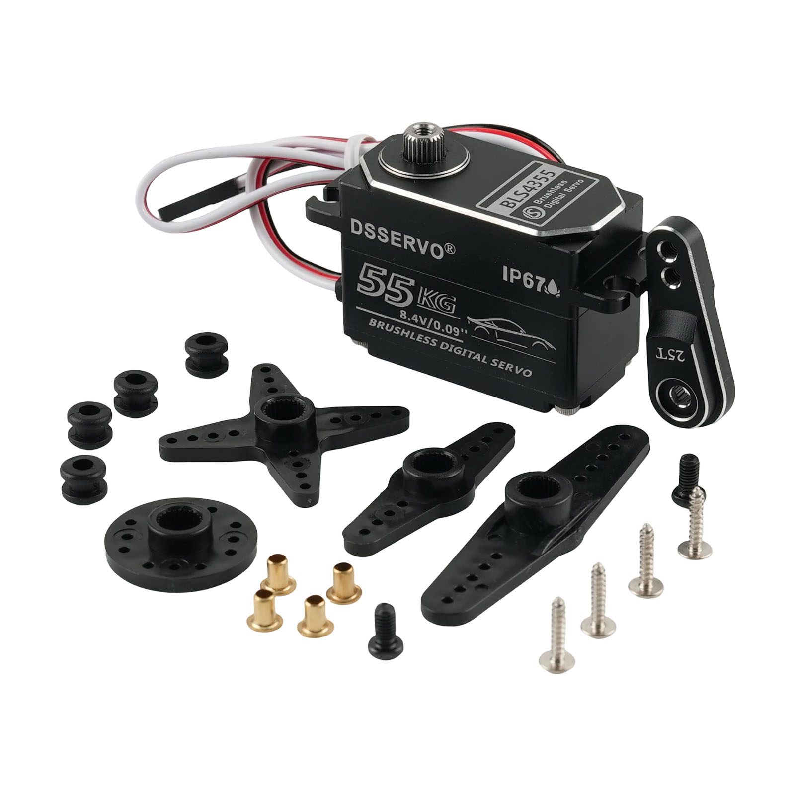 Rc Hobby Products - Dsservo BLS4355 55KG Niskoprofilowe, całkowicie metalowe,