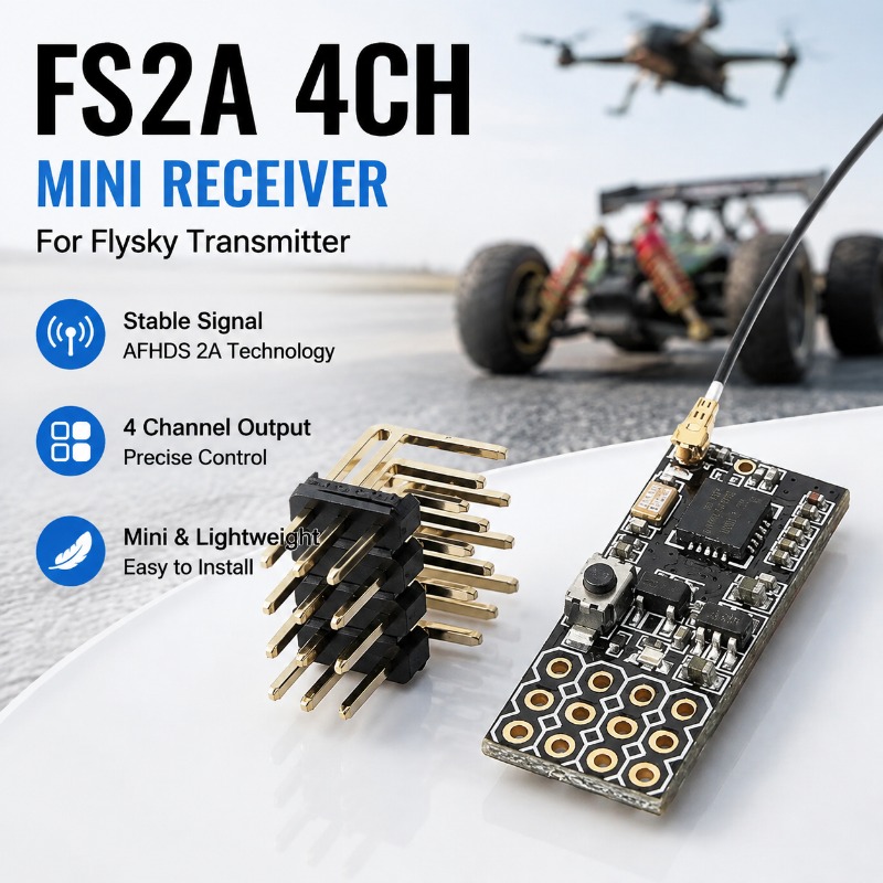Rc And Hobby - FS FS2A-4CH 4-kanałowy odbiornik PWM, 4-kanałowy
